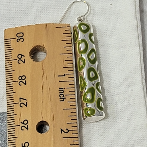 Simon Sebbag Cheetah Stick Earrings Lime Green - Picture 7 of 8
